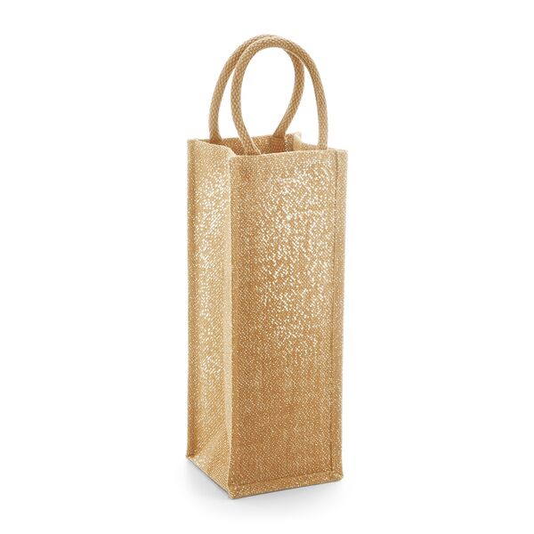 Glänzende Jutetasche WM433 – ideal für Weinflaschen