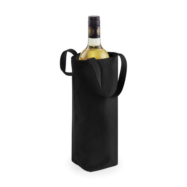 Fairtrade Baumwolltasche für Flaschen selbst gestalten Black