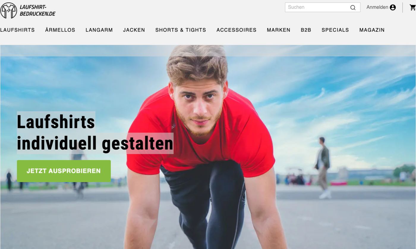Laufshirt-bedrucken Shop